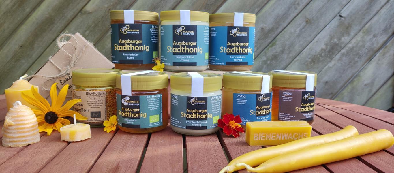 Honigsortiment der Bio-Imekerei Peter Rauscher 